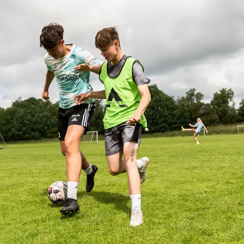 Fodboldlinje på Gudenaadalens efterskole. 