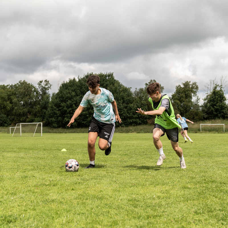 Fodboldlinje på Gudenaadalens efterskole. 